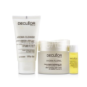 DECLEOR Stop.Breathe.Relax Holiday Kit:Cleansing Mousse 50ml+ Hydrating Oil Serum 5ml+ 24hr Hydrating Light Cream 50ml